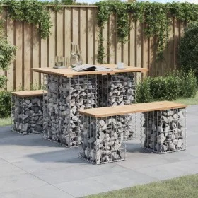 Gabion design garden bench solid pine wood 100x70x72 cm by vidaXL, garden benches - Ref: Foro24-834362, Price: 76,61 €, Disco...