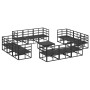 Conjunto de sofá de jardín con cojín 13 pcs Negro Aluminio