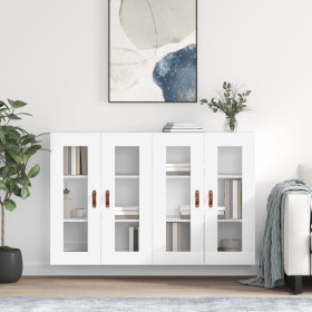Wandschränke 2 Stück aus weißem Ingenieurholz von vidaXL, Sideboards - Ref: Foro24-3197913, Preis: 158,27 €, Rabatt: %