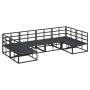 Conjunto de sofá de jardín con cojín 6 pcs Negro Aluminio