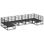 Conjunto de sofá de jardín con cojín 7 pcs Negro Aluminio