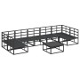 Conjunto de sofá de jardín con cojín 8 pcs Negro Aluminio