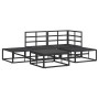 Conjunto de sofá de jardín con cojín 5 pcs Negro Aluminio