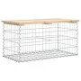 Garden bench design with gabion baskets made of solid pine wood 83x44x42 cm by vidaXL, garden benches - Ref: Foro24-834356, P...