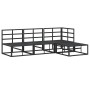Conjunto de sofá de jardín con cojín 4 pcs Negro Aluminio