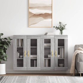 Armarios de pared 2 uds madera de ingeniería gris Sonoma de vidaXL, Aparadores - Ref: Foro24-3197927, Precio: 156,16 €, Descu...