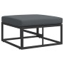 Conjunto de sofá de jardín con cojín 5 pcs Negro Aluminio