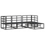 Conjunto de sofá de jardín con cojín 4 pcs Negro Aluminio