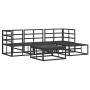 Conjunto de sofá de jardín con cojín 5 pcs Negro Aluminio