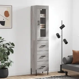 Hohes Sonoma-Sideboard aus grauem Sperrholz, 34,5 x 34 x 180 cm von vidaXL, Sideboards - Ref: Foro24-3199247, Preis: 126,36 €...