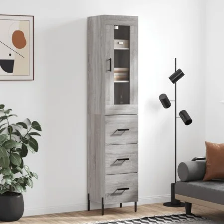 Hohes Sonoma-Sideboard aus grauem Sperrholz, 34,5 x 34 x 180 cm von vidaXL, Sideboards - Ref: Foro24-3199247, Preis: 126,20 €...