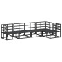 Conjunto de sofá de jardín con cojín 5 pcs Negro Aluminio