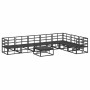 Conjunto de sofá de jardín con cojín 8 pcs Negro Aluminio