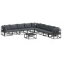 Conjunto de sofá de jardín con cojín 10 pcs Negro Aluminio