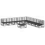 Conjunto de sofá de jardín con cojín 10 pcs Negro Aluminio