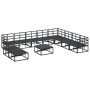 Conjunto de sofá de jardín con cojín 11 pcs Negro Aluminio