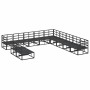 Conjunto de sofá de jardín con cojín 11 pcs Negro Aluminio