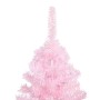 Árbol de Navidad preiluminado con luces y bolas rosa 210 cm