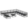 Conjunto de sofá de jardín con cojín 12 pcs Negro Aluminio