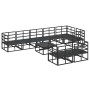 Conjunto de sofá de jardín con cojín 9 pcs Negro Aluminio