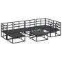 Conjunto de sofá de jardín con cojín 7 pcs Negro Aluminio