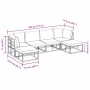 Conjunto de sofá de jardín con cojín 6 pcs Negro Aluminio