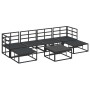 Conjunto de sofá de jardín con cojín 7 pcs Negro Aluminio