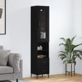Schwarzes Sperrholz-Sideboard 34,5 x 34 x 180 cm von vidaXL, Sideboards - Ref: Foro24-3199298, Preis: 112,25 €, Rabatt: %