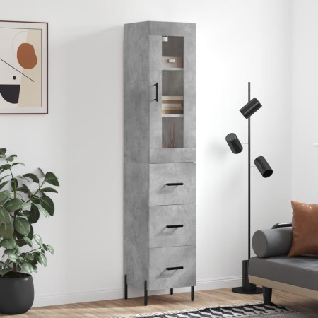 Aparador de madera contrachapada gris hormigón 34,5x34x180 cm de vidaXL, Aparadores - Ref: Foro24-3199245, Precio: 124,10 €, ...