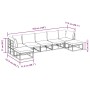 Conjunto de sofá de jardín con cojín 7 pcs Negro Aluminio