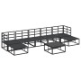 Conjunto de sofá de jardín con cojín 8 pcs Negro Aluminio