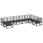 Conjunto de sofá de jardín con cojín 8 pcs Negro Aluminio