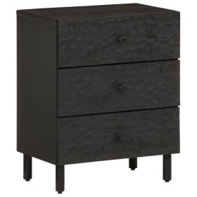 Mesita de noche madera maciza de mango negra 50x33x60 cm Mesita de noche madera maciza de mango negra 50x33x60 cm