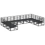 Conjunto de sofá de jardín con cojín 9 pcs Negro Aluminio