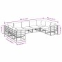 Conjunto de sofá de jardín con cojín 9 pcs Negro Aluminio