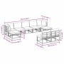 Conjunto de sofá de jardín con cojín 9 pcs Negro Aluminio