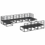 Conjunto de sofá de jardín con cojín 10 pcs Negro Aluminio
