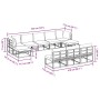 Conjunto de sofá de jardín con cojín 10 pcs Negro Aluminio