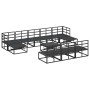 Conjunto de sofá de jardín con cojín 11 pcs Negro Aluminio
