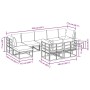 Conjunto de sofá de jardín con cojín 9 pcs Negro Aluminio