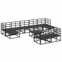 Conjunto de sofá de jardín con cojín 10 pcs Negro Aluminio