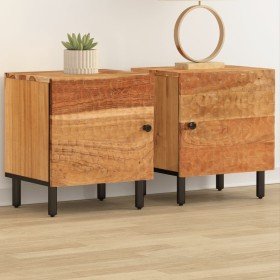 Mesitas de noche 2 uds madera maciza de acacia 40x33x46 cm Mesitas de noche 2 uds madera maciza de acacia 40x33x46 cm