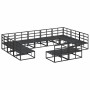 Conjunto de sofá de jardín con cojín 11 pcs Negro Aluminio