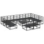 Conjunto de sofá de jardín con cojín 12 pcs Negro Aluminio