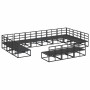 Conjunto de sofá de jardín con cojín 13 pcs Negro Aluminio