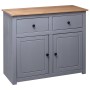 Graues Sideboard aus massivem Kiefernholz im Panama-Stil, 93 x 40 x 80 cm von vidaXL, Sideboards - Ref: Foro24-282698, Preis:...