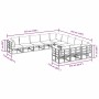Conjunto de sofá de jardín con cojín 11 pcs Negro Aluminio