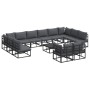 Conjunto de sofá de jardín con cojín 13 pcs Negro Aluminio