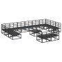 Conjunto de sofá de jardín con cojín 13 pcs Negro Aluminio