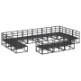Conjunto de sofá de jardín con cojín 13 pcs Negro Aluminio